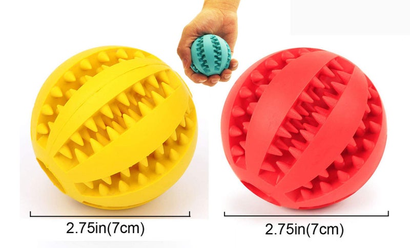 Sunglow 2 Pack Dog Toy Ball - Nontoxic Bite Resistant Teething Toys for Small/Medium/Large Dog and Puppy Cat, Dog Pet Food Treat Feeder Chew Tooth Cleaning Exercise Game IQ Training - Image 2
